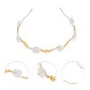 Unique Bargains Women's Cute White Rose Pearl Headbands Gold Tone 1 Pc - 3 of 4
