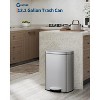13 Gallon/50 Liter Stainless Steel Kitchen Trash Can with Lid,Step-on Trash Bin with Inner Bucket - 2 of 4