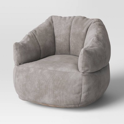 Corduroy Structured Bean Bag Chair Light Gray - Room Essentials&#8482;