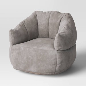 Corduroy Bean Bag Dorm Chair Light Gray Room Essentials Quilted Armrests Polystyrene Beads Filling Target