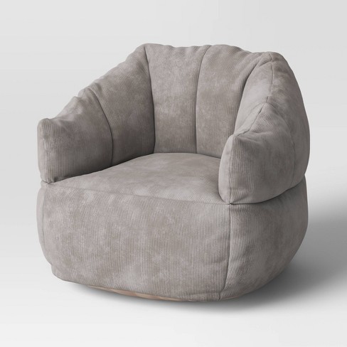 Corduroy Structured Bean Bag Chair Light Gray - Room Essentials™ : Target