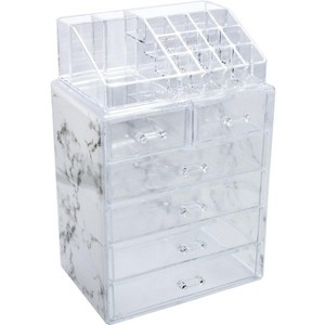 Sorbus Clear Makeup & Jewelry Organizer & Display (4 Large, 2 Small Drawers) - 1 of 4