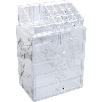 Sorbus Clear Makeup & Jewelry Organizer & Display (4 Large, 2 Small Drawers)