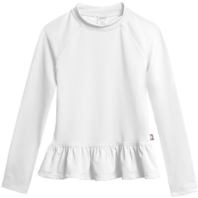 City Threads USA-Made Swim Peplum UPF 50+ Long Sleeve Girls Rashguard Tee