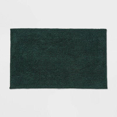 20"x32" Everyday Chenille Bath Rug Dark Green - Room Essentials™