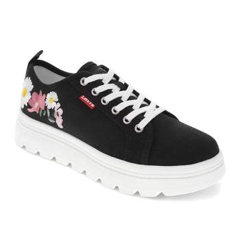 Levi's Womens Hope EMB Canvas Floral Embroidered Casual Lace Up Sneaker Shoe