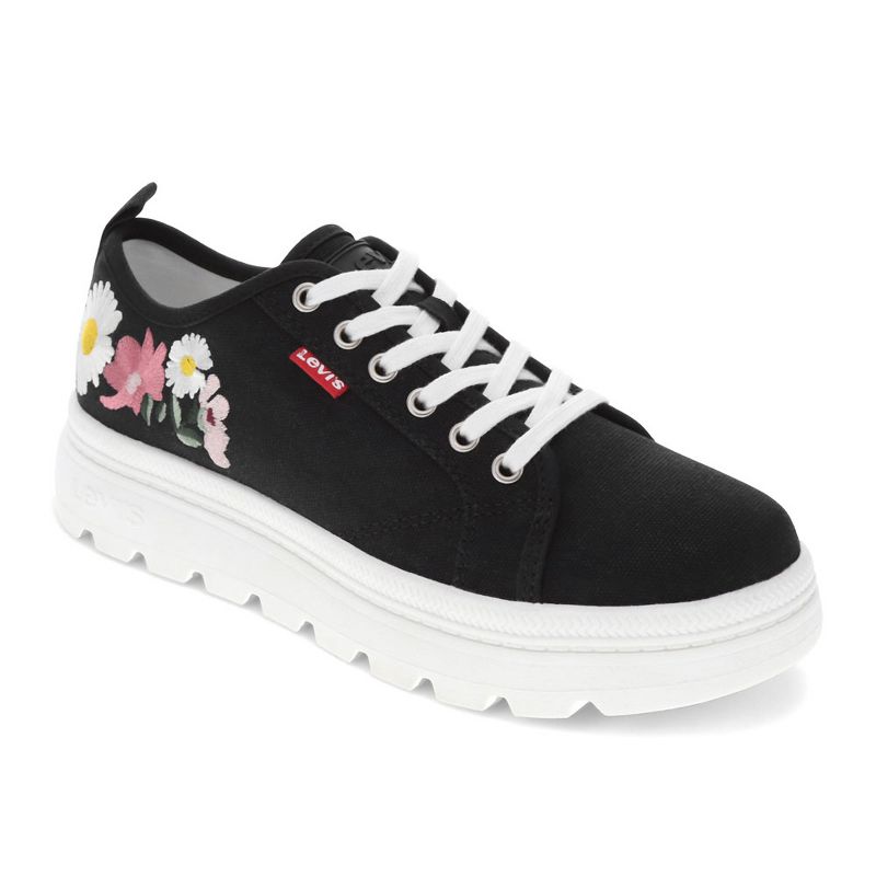 Levi's Womens Hope EMB Canvas Floral Embroidered Casual Lace Up Sneaker Shoe, 1 of 7