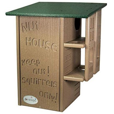 Green and Tan Recycled Poly Lumber Squirrel House with Predator Guard