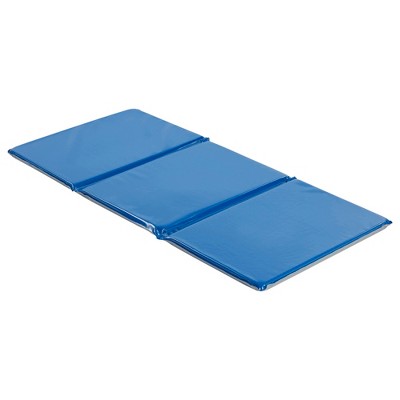 ECR4Kids Everyday Folding Rest Mat, 3-Sectionin, Blue/Grey
