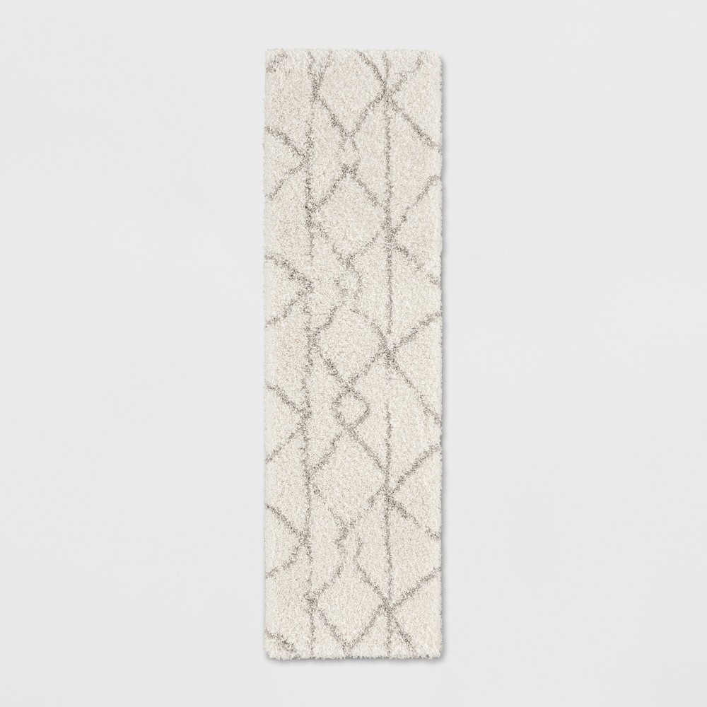 2'x7' Geometric Design Woven Accent Rugs Cream - Project 62™