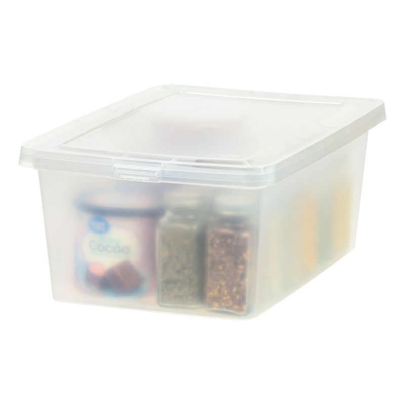 IRIS USA Plastic Stackable and Nestable Storage Bin Tote Organizing Container, Clear, 6 of 8