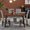 Tangkula 4PCS Upholstered Dining Chair High Back Armless Chair w/ Wooden Legs Grey - 2 of 4