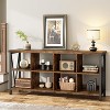 8 Cube Storage Organizer Bookshelf, 3 Tier Metal Horizontal Bookcase, 62 Inch Console Bookshelf, for Entryway, Living Room - 2 of 4