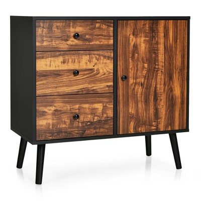 Costway Storage Cabinet w/Drawer & Side Cabinet 31.5'' Sideboard Dresser Cupboard