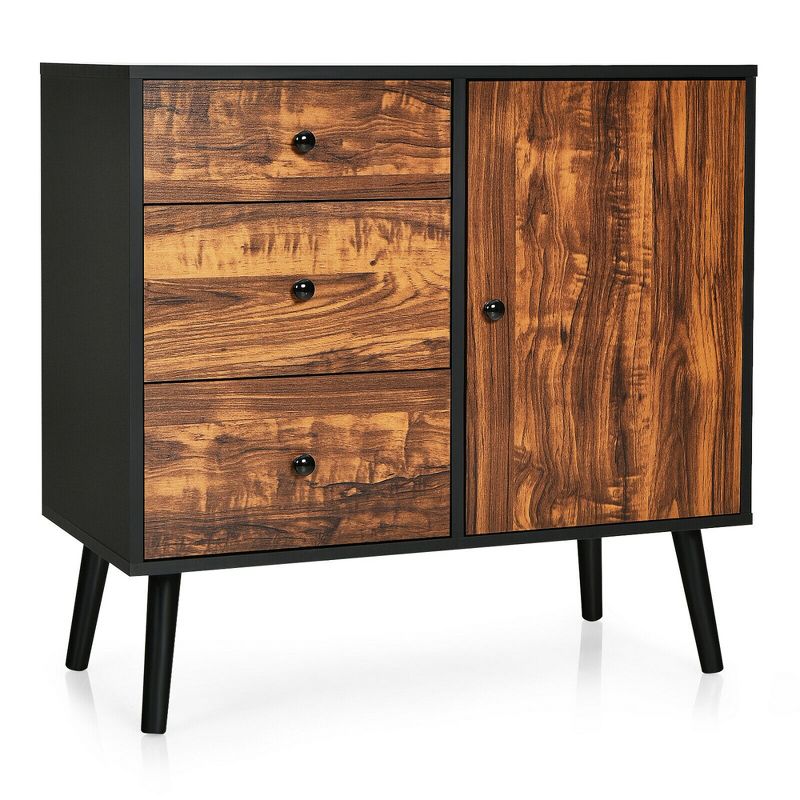 Tangkula Storage Cabinet w/Drawer & Side Cabinet 31.5" Sideboard Dresser Cupboard, 1 of 11