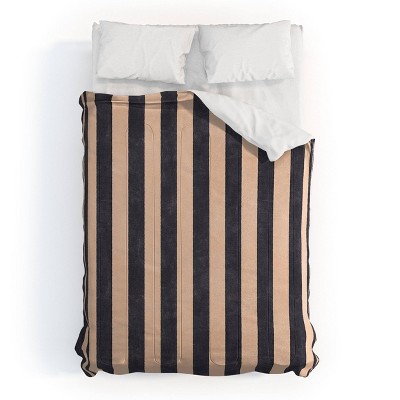Deny Designs 3pc Full/Queen Daniel Coulmann Stripes 001 P Basaltic Comforter and Sham Set