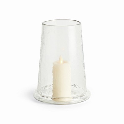 Plum & Post Gabriel Hurricane Small - Tapered Clear Glass Candle Holder