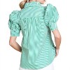 Women's Striped 3/4 Draped Sleeves Top - Jodifl - 3 of 4