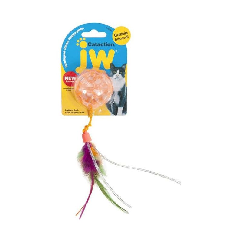 JW Pet Cataction Catnip Infused Lattice Ball Cat Toy With Tail, 1 of 4