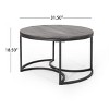 32"W Nesting Coffee Table Cocktail Table Center Table, Modern Industrial, Fir Wood, Black/Natural-Christopher Knight Home - 4 of 4