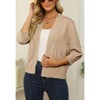 Women's 3/4 Sleeve Cropped Cardigan Sweater Open Front Short Shrugs Cardigans Lightweight Sweaters - 3 of 4