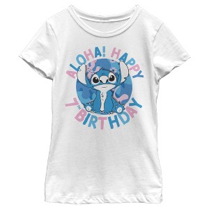 Boy's Lilo & Stitch Aloha Happy 7th Birthday T-Shirt - 1 of 4