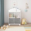 Acekool Kids Dollhouse Bookcase with Storage, 2-Tier Organizer and 2 Fabric Drawers, Toddler Bookshelf for Bedroom, Playroom, White+Pink - 4 of 4