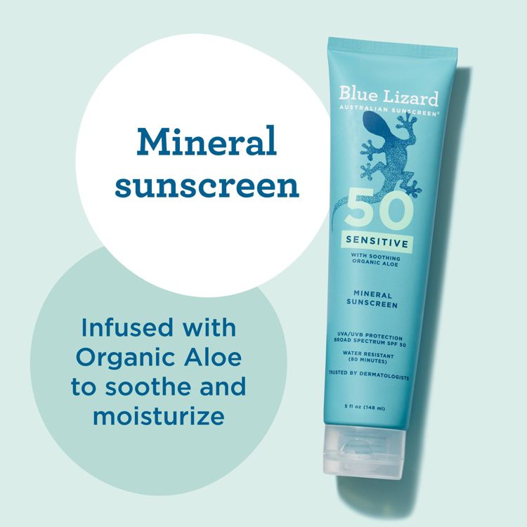 Blue Lizard Sensitive Mineral Sunscreen Lotion - SPF 50+ - 5 fl oz: Whole Body, No Fragrance Added, Vegan, 3 of 11