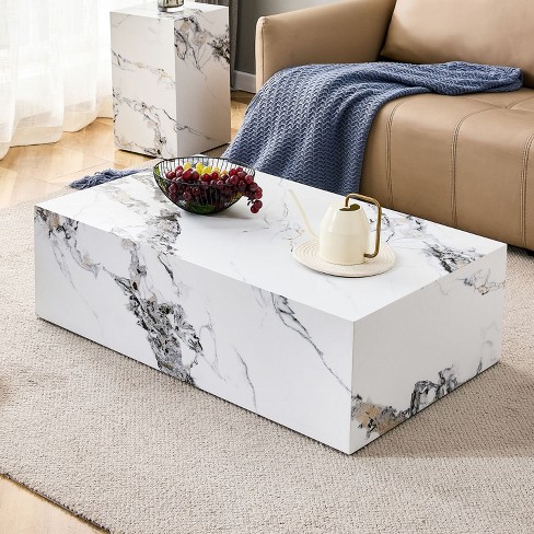 Small Coffee Tables white Marble Cube Side Coffee Table rectangle Faux Marble Coffee Table coffee Table Tea Table Center Table For Home cuddlewood Target