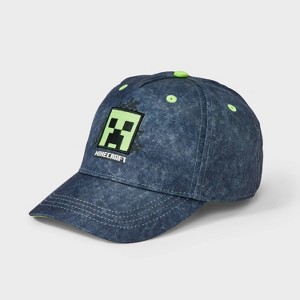 Kids' Minecraft Baseball Hat - Black Wash - 1 of 3