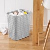 Racxily (2 pack) 3.4 Gallon Weave Wastebasket, D¨¦cor Trash Can and Space Efficient Shape, Light Gray - 2 of 4