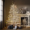 White Pre-Lit Snow Flocked Aspen Fir Christmas Tree, Warm White LED Lights, Branch Tips, Metal Stand, Holiday Home Décor - Cuddlewood - 2 of 4