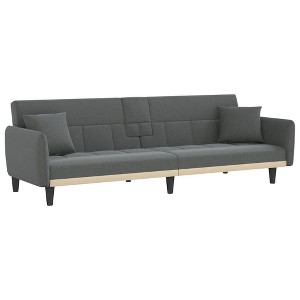 vidaXL Sofa Bed Dark Gray Fabric (100% polyester), plywood, plastic Large - 1 of 4