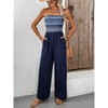 Women's Casual Summer Strapless Jumpsuits Off Shoulder Sleeveless Romper With Pocket - 4 of 4