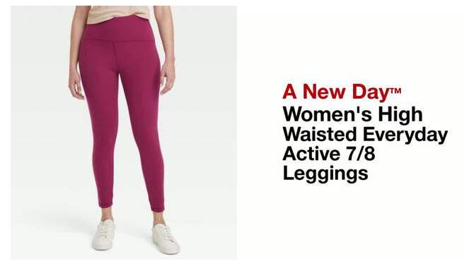 Women's High Waisted Everyday Active 7/8 Leggings - A New Day™, 2 of 4, play video