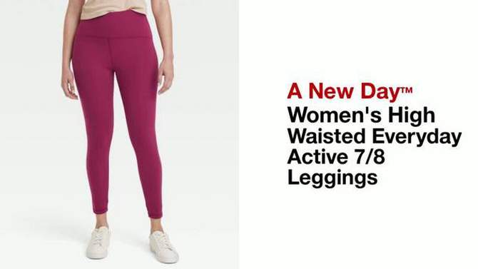 Women's High Waisted Everyday Active 7/8 Leggings - A New Day™, 2 of 4, play video