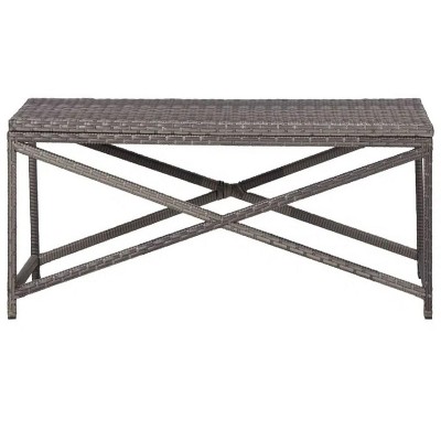 Patio Bench 47.2" Poly Rattan Gray