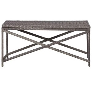 Patio Bench 47.2" Poly Rattan Gray - 1 of 4