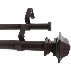 Urbanest Pila Flat Button 1-inch 3-4 inch Double Drapery Curtain Window Rod Set - 1 of 4