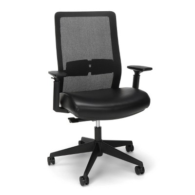 Biometryx Mesh Back with Bonded Leather Seat Task Chair Black - HON BASYX