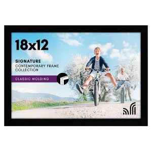 Americanflat 18x12 Picture Frame with Shatter-Resistant Glass, Gallery Style Frame with Engineered Wood, Signature Collection, Black - 1 of 4