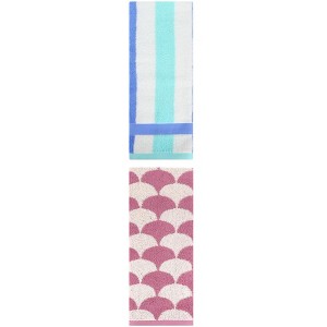 REGALWOVEN Geometric Cotton Soft Absorbent Decorative Hand Towel Set for Bathroom 13" x 29" 2 Pcs - 1 of 4