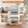 APRILSOUL71.65"Pantry Cabinet, 71.65" Tall Storage Cabinet with Drawer, 2 Cabinets & 6 Door Shelves, Adjustable Shelves, White - 3 of 4