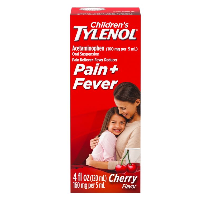 Children&#39;s Tylenol Pain + Fever Relief Liquid - Acetaminophen - Cherry - 4 fl oz, 1 of 10