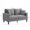 LIVAREEmlen 57" High Resilience Loveseat Sofa,Wooden Frame 2 Seat Sofa,Modern Upholstered Sofa, Living Room Bedroom Apartment Small Space,Light gray - 2 of 4
