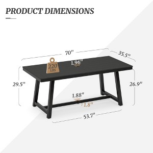 Arceso Outdoor Dining Table, 70 Inch  Outdoor Dining Table for 6, Outdoor Table for Patio, Lawn, Garden, Indoor and Backyard - 1 of 4