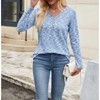 Coolmee Womens Waffle Knit Tops V Neck Long Sleeve Shirts Henley Dresy Casual Blouses Fall Outfits - 4 of 4