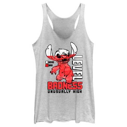 Women's Lilo & Stitch Badness Level Unusually High Racerback Tank Top ...