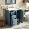 Vynxaria 30" Indigo Freestanding Bathroom Storage Cabinet with Ceramic Sink and Soft-Closing Doors - 3 of 4