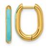 Chisel Stainless Steel Yellow IP-plated with Blue Enamel 2.40mm Elongated Hinged Hoop Earrings - 2 of 4